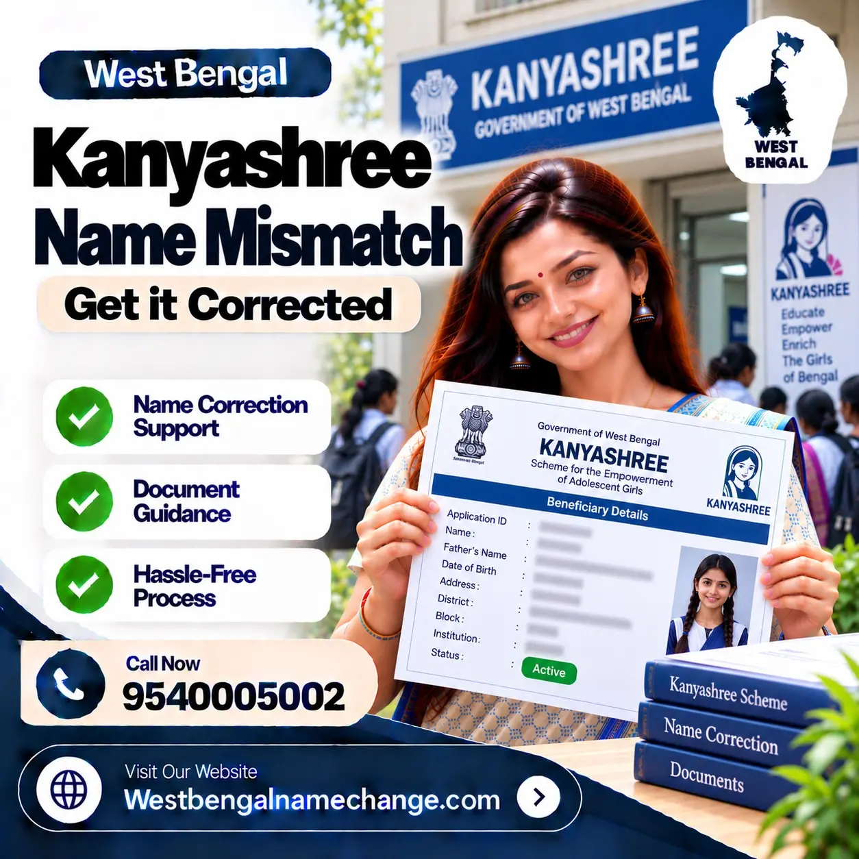 Schoolgirl in West Bengal with her mother matching names on the birth certificate, school register and passbook for Kanyashree Schoolgirl in West Bengal with her mother matching names on the birth certificate, school register and passbook for Kanyashree