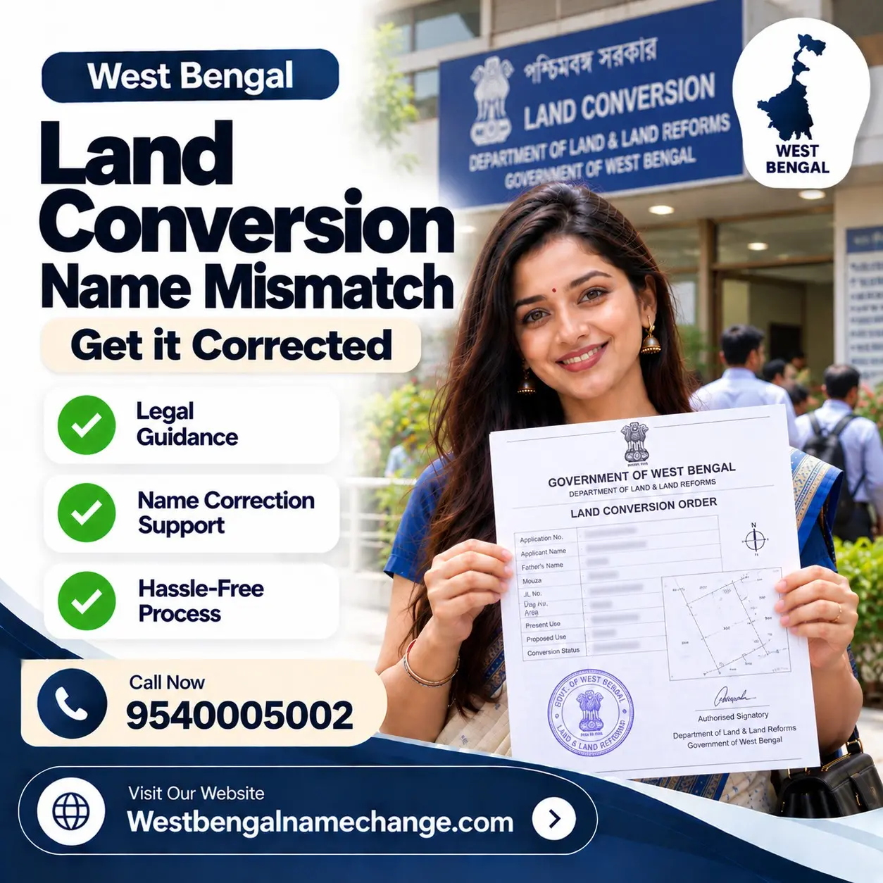 Land owner in West Bengal checking the khatian name on Banglarbhumi before applying for land conversion Land owner in West Bengal checking the khatian name on Banglarbhumi before applying for land conversion
