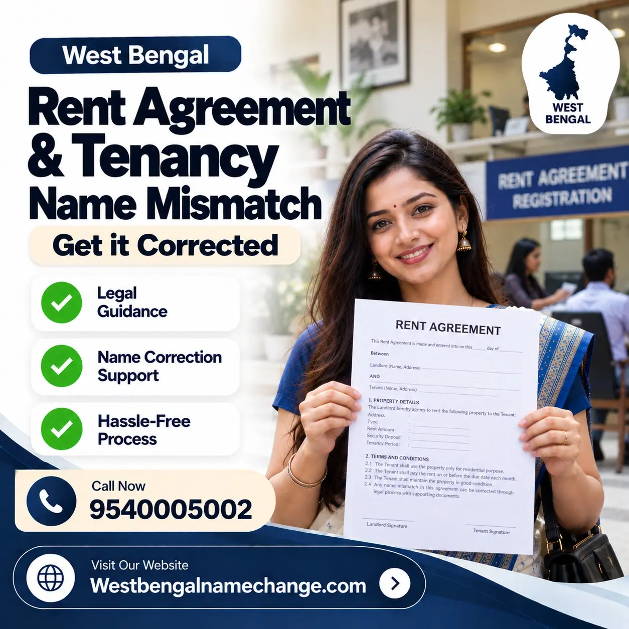 Tenant and landlord in Kolkata checking their names on a rent agreement against Aadhaar before signing Tenant and landlord in Kolkata checking their names on a rent agreement against Aadhaar before signing