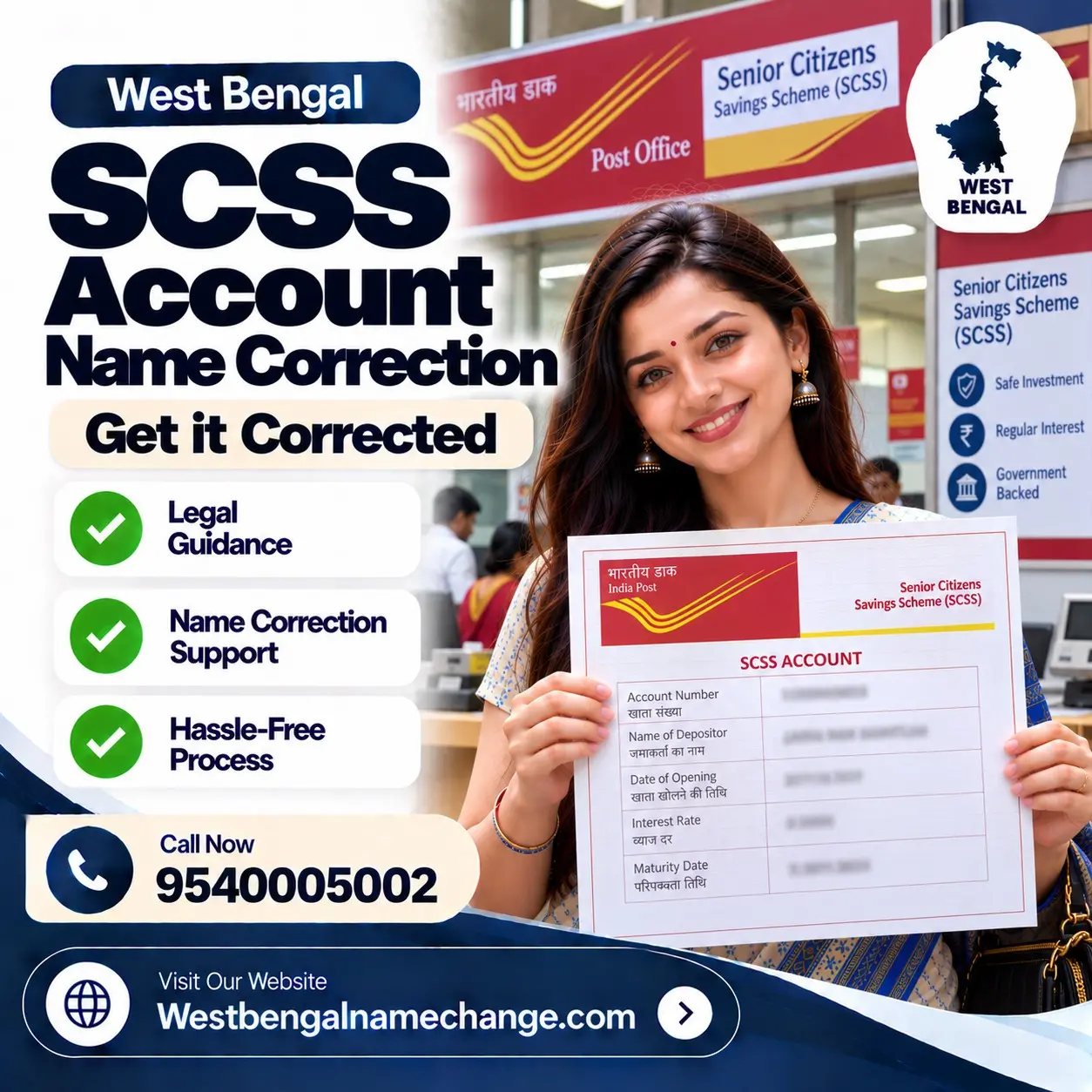 Senior citizen couple at a West Bengal post office correcting the name on their joint SCSS account Senior citizen couple at a West Bengal post office correcting the name on their joint SCSS account