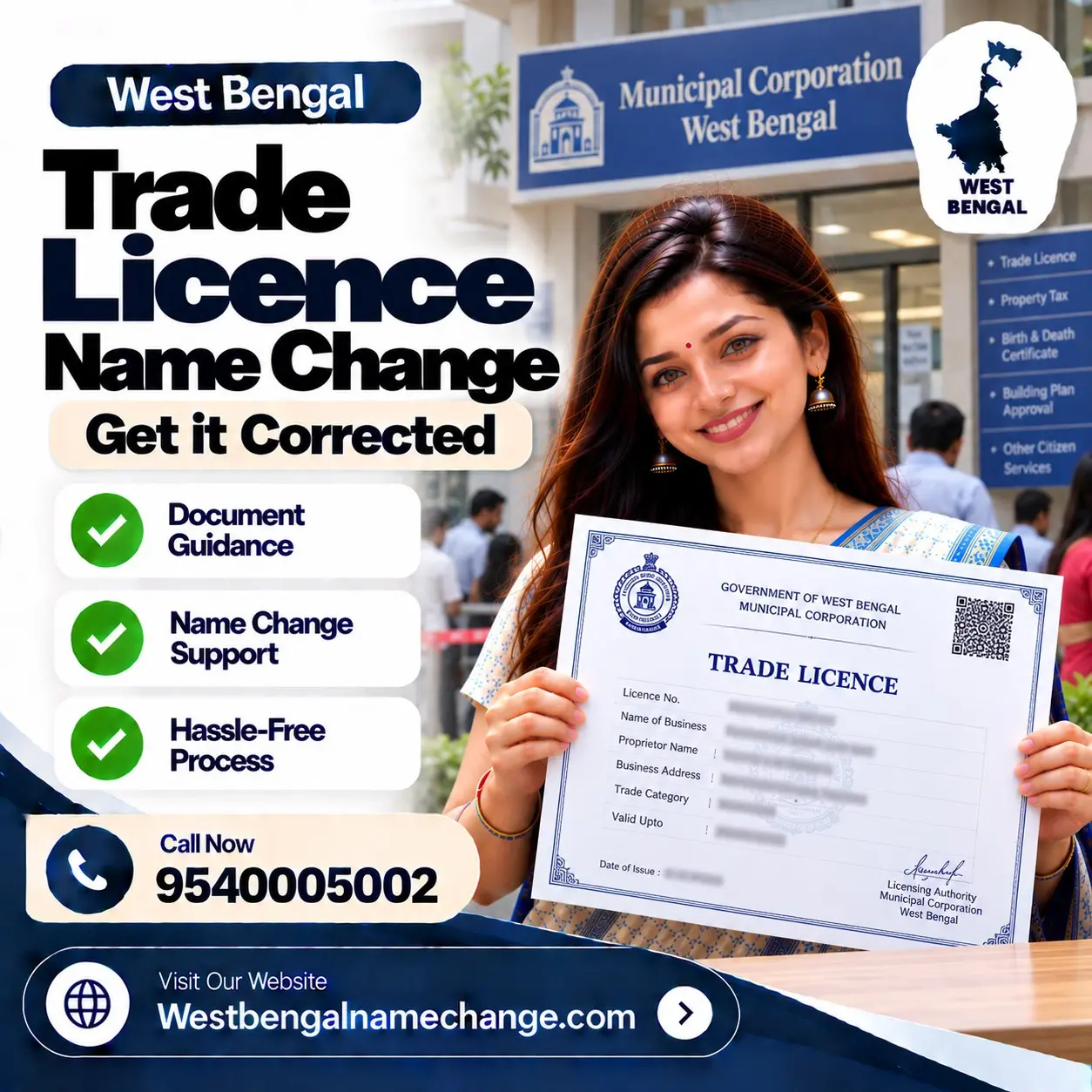 Shopkeeper in Kolkata holding a trade licence Certificate of Enlistment while applying for a name change at the KMC office Shopkeeper in Kolkata holding a trade licence Certificate of Enlistment while applying for a name change at the KMC office